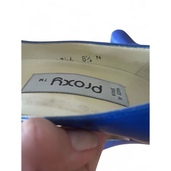 ProXy Vintage LEATHER INSIDE AND OUT Women's Blue Heels Pumps 8.5 Excellent Cond - Picture 11 of 12